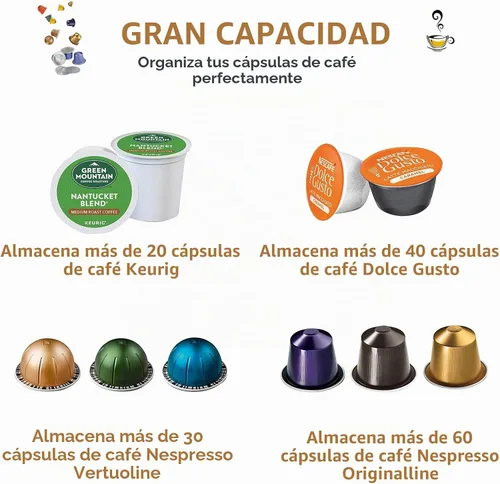 Vista 7 de homicozy Soporte para Cápsulas de Café con Tapa de Bambú, Gran Capacidad de 80 Onzas, Almacenamiento Transparente de Encimera para Cápsulas de Café