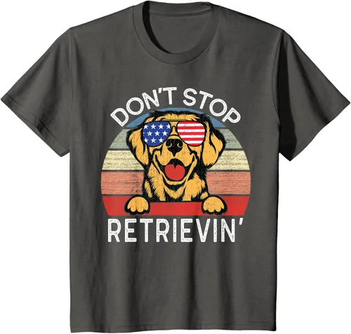 Vista 45 de Don't Stop Retrievin' Golden Retriever Dog Camiseta, Negro