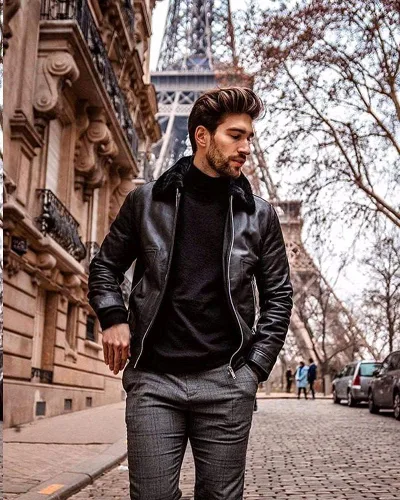 Vista 7 de COOFANDY Suéter de cuello alto falso para hombre, ajuste delgado, informal, básico, suéter térmico de punto