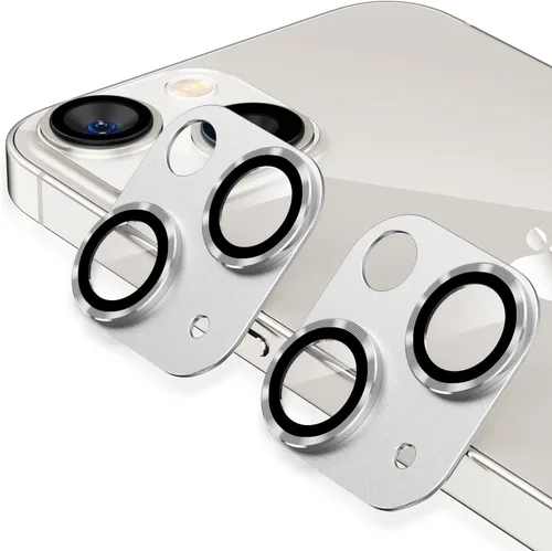 Vista 8 de Korecase [Paquete de 2] Protector de lente de cámara para iPhone 14/15 y iPhone 14 Plus/15 Plus, película de cubierta de cámara de vidrio templado