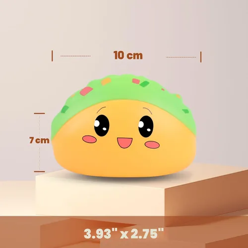 Vista 3 de Anboor - Peluche con forma de taco, lento, de levantamiento lento, juguete para niños, suave, forma de tacos mexicanos, perfumados, alivio