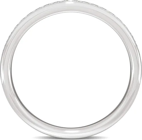 Vista 3 de Charles & Colvard - Anillo de boda redondo de oro blanco de 14 quilates de 0.047 in, 0.19 quilates de DEW por Charles & Colvard