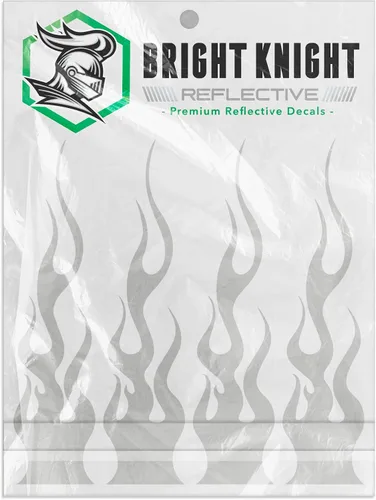 Vista 4 de Bright Knight Decals Pegatinas reflectantes de llama, calcomanías para Negro