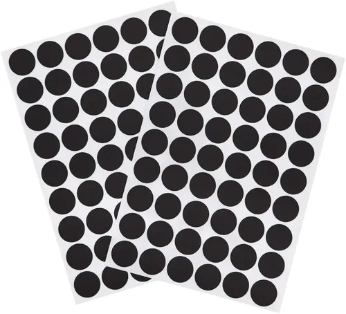 Vista 8 de Pegatinas autoadhesivas para agujeros de tornillo, tapas de cubierta de PVC, a prueba de polvo, para muebles de madera, 0.827 in, 2 hojas/108 Blanco