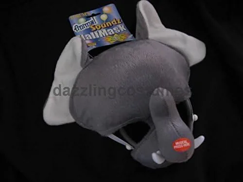 Vista 2 de STD adultos disfraz de elefante HALF-MASK de peluche con sonido