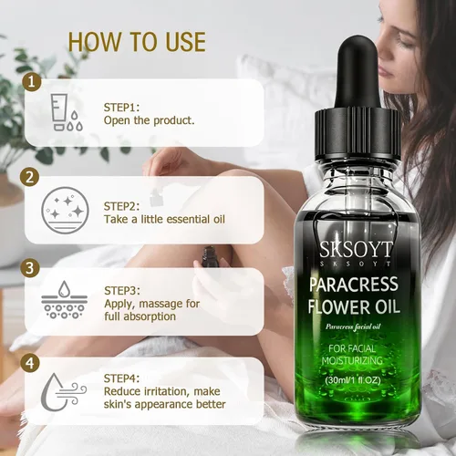 Vista 8 de Aceite facial 100% orgánico de paracres para antienvejecimiento, hidratación, reducción de arrugas y reafirmación de la piel Aceite esencial