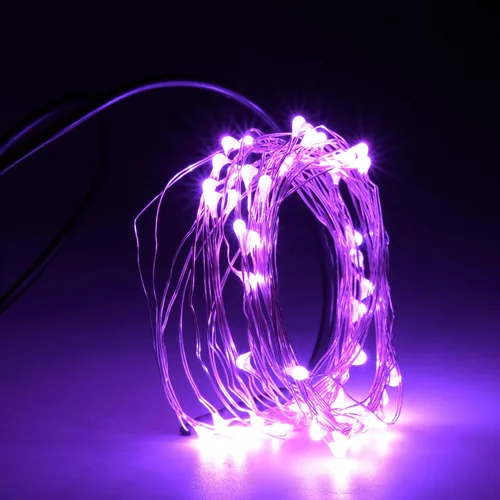 Vista 9 de Karlling guirnalda de luces LED, enchufado de USB, focos LED de alambre plateado, impermeable cadena de luces estrelladas para dormitorio, patio