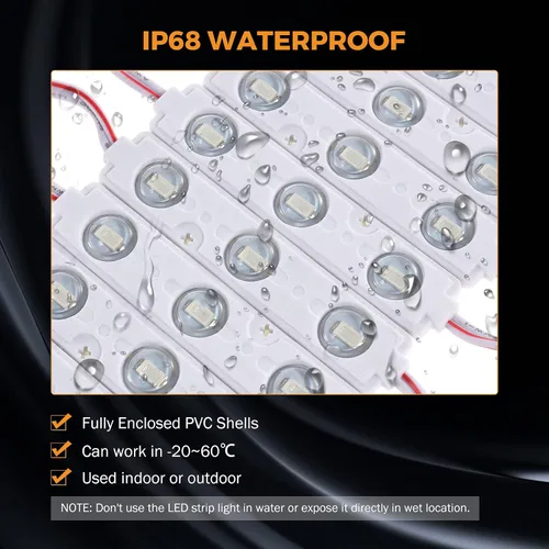 Vista 3 de BEAMNOVA Luz blanca de 100 pies extremadamente brillante para escaparates comerciales para empresas, 200 módulos de 3 LED, 12 V, tira de luces