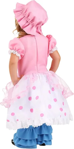 Vista 4 de Disfraz de Bo Peep para niños pequeños, rosa, azul.