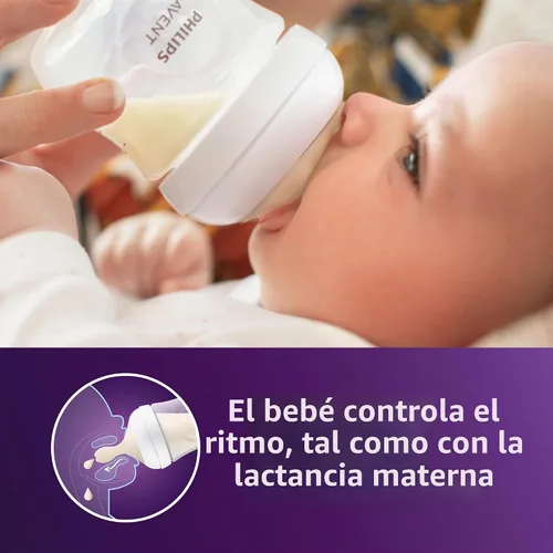 Vista 2 de Philips AVENT Biberón natural con pezón de respuesta natural, conjunto de regalo para bebé recién nacido, SCD838/02