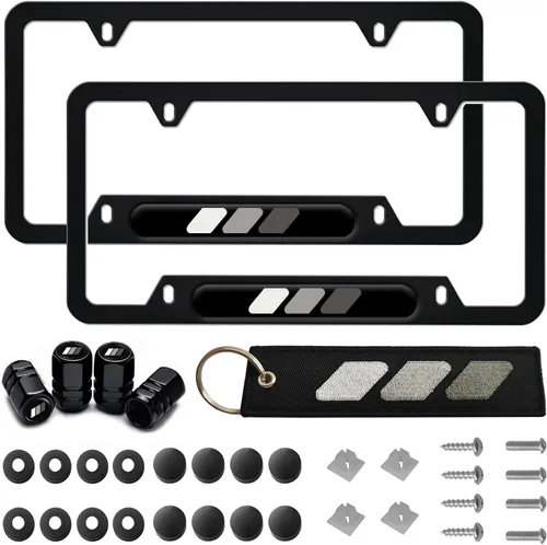 Vista 14 de Marco de Placa de Matrícula de Aluminio Compatible con Vehículo, Camión, Remolque, SUV de Dodge. (Rojo-01)
