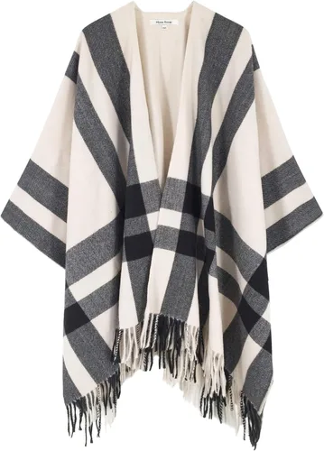 Vista 25 de Moss Rose Chal de viaje para mujer, capa tipo poncho de frente abierto para otoño e invierno