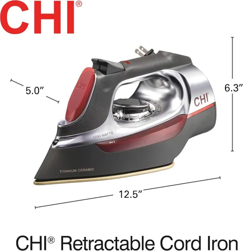 Vista 8 de CHI Plancha de vapor para ropa con ráfaga de vapor vertical, 1700 vatios