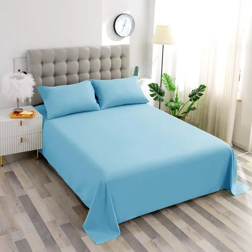 Vista 16 de Soft Aqua - Sábana encimera de tamaño individual 100% algodón satinado, 600 hilos, calidad de cama, sábana encimera, fresca y lisa, solo una sábana
