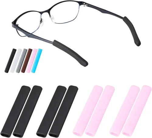 Vista 20 de Gdnmapt Almohadillas de silicona para orejas de gafas, agarre antideslizante para gafas, cómodas orejeras para gafas, solución de almohadillas de 2
