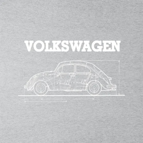 Vista 2 de Volkswagen Beetle White Technical Diagram - Camiseta para hombre