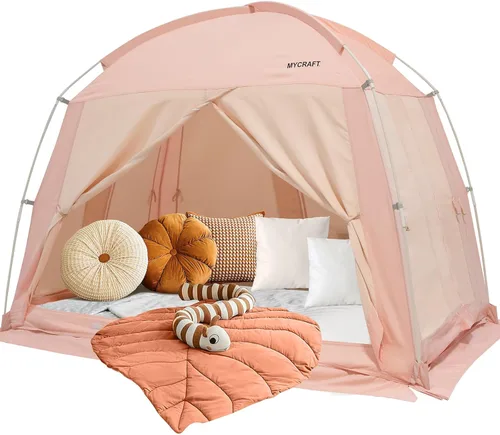 Vista 9 de Carpas de Cama con Dosel - Carpa de Ensueño Privada para Dormir Cómodamente en Interiores, Reductora de Luz y Transpirable, con Carpa de Cama