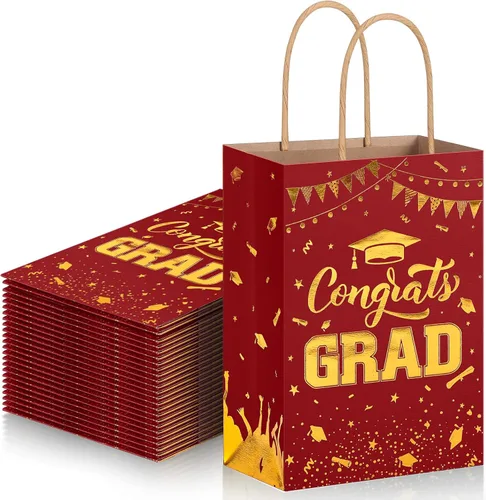 Vista 11 de TaoBary 24 bolsas de regalo de graduación de arcoíris negro 2026, bolsas de felicitaciones de graduación, recuerdos de fiesta con asas, regalos