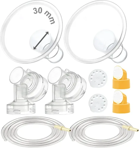 Vista 14 de Maymom Kit de extractor de leche compatible con bomba Medela in Style Advanced Pump; 2 protectores de pecho de 0.67 pulgadas de dos piezas, 2