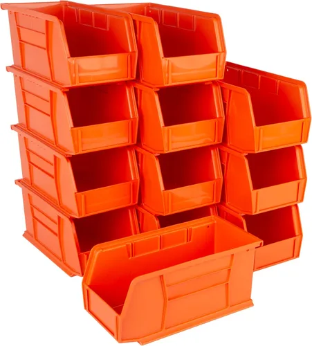 Vista 11 de HE HUDSON EXCHANGE Cubo de almacenamiento apilable de plástico de 11" x 5.5" x 5", amarillo