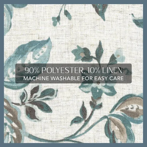 Vista 5 de Elrene Home Fashions Sorrento - Cortina de ventana con diseño floral jacobeo para oscurecer la habitación, 52 x 95 pulgadas, azul/gris pardo