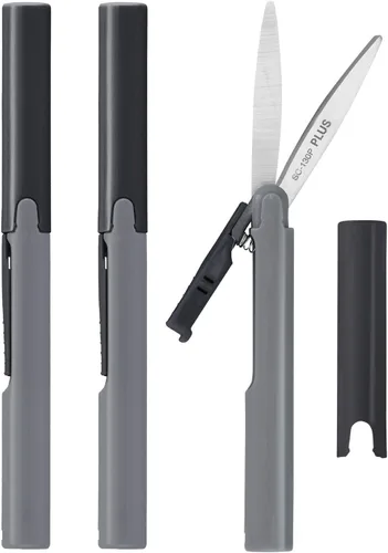 Vista 12 de Plus Tijeras Compactas Estilo Bolígrafo Twiggy con Tapa, Blanco
