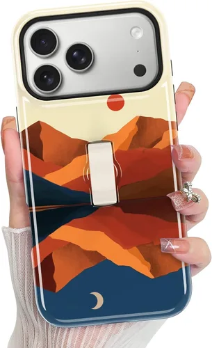 Vista 184 de KANGHAR Compatible con iPhone 17 Pro Case Spot Pattern - Negro Mancha rosada negra