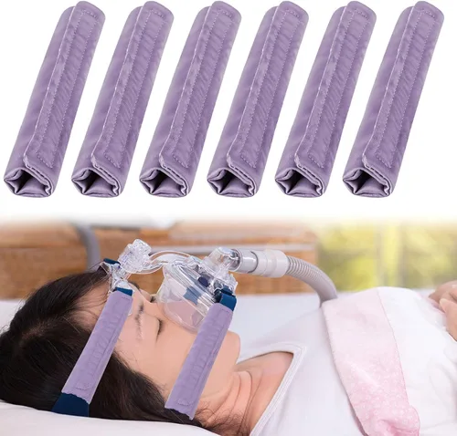 Vista 7 de Paquete de 6 fundas de correa CPAP de satén suaves, cojines de máscara CPAP, cojines de correa CPAP transpirables, protector de cabello CPAP