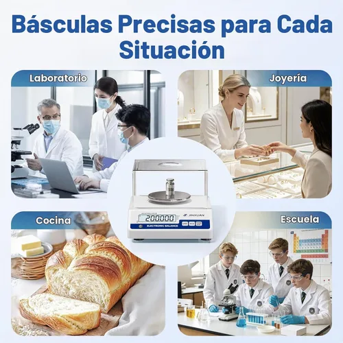 Vista 8 de Báscula de laboratorio 500gx0.001g Balanza de alta precisión Balanza analítica, escala de miligramo digital Escala de laboratorio científica
