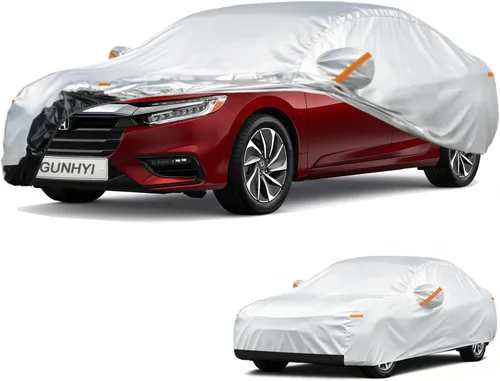 Vista 70 de GUNHYI - Funda de automóvil de 6 capas para Tesla Model 3 (2017-2025), impermeable para todo tipo de clima, protección UV contra la nieve, el sol