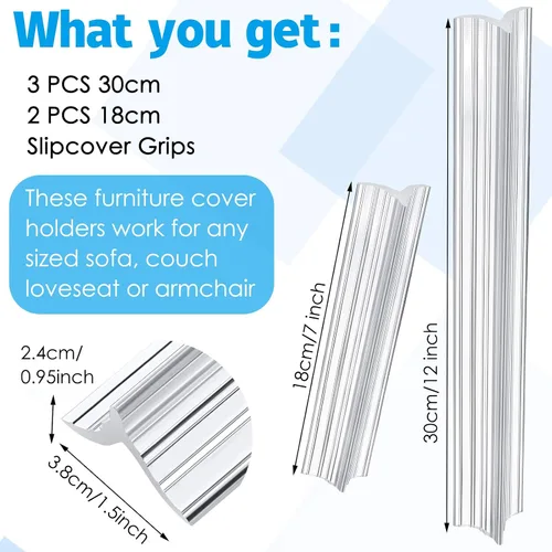 Vista 2 de Jetec 5 fundas de sofá de 12 pulgadas y 7 pulgadas, agarre antideslizante para cojines seccionales, fundas de sofá seccionales para sofá, sillones