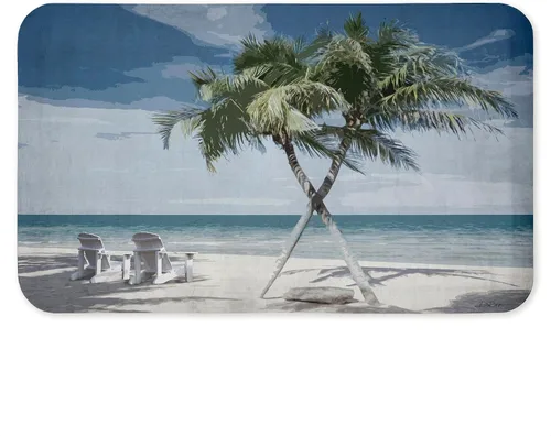 Vista 13 de Aerial Beachscape Impression, 30 x 18 Inch Anti-Fatigue Kitchen Mat Aerial Beachscape Waves
