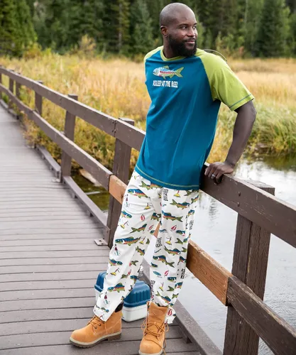 Vista 4 de Lazy One - Pantalones de pijama de animales para hombre, pantalones separados para hombre, pantalones de descanso