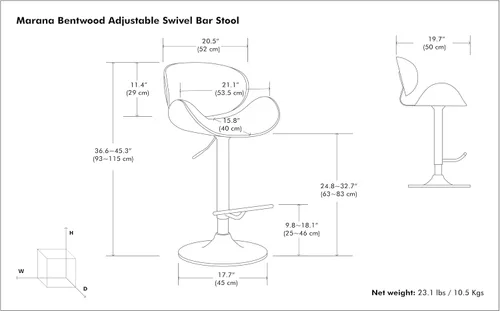 Vista 12 de SIMPLIHOME Marana - Taburete de bar giratorio ajustable, altura del asiento de 37 a 45 pulgadas, taburete tapizado en piel sintética vegana negra