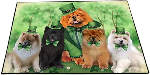 Vista 24 de Doggie of the Day Chow Chow Dogs Floor Mat - 4th of July Independence Day - Best Dog Doormat - Protector Decor - Unique Portrait Art - Premium