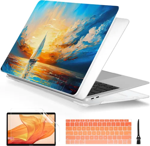 Vista 29 de Batianda Funda personalizable para MacBook Air M1 de 13 pulgadas modelo A2337 A2179 A1932 versión 2021 2020 2019, carcasa rígida pintada en 3D