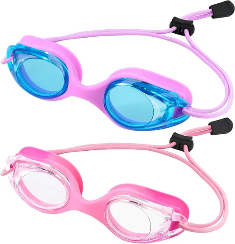 Vista 17 de Vvinca Kids Swim Goggles with Bungee Strap，Quick Adjust Kids Goggles 3-14