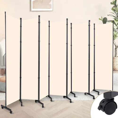 Vista 13 de Room Divider Large 1 Panel Privacy Screen,Portable Room Partition on Wheels Beige