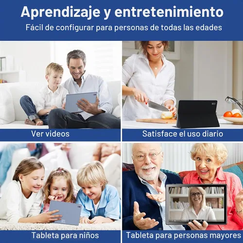 Vista 6 de BYYBUO Tableta Android 16 de 10,1 pulgadas, tabletas de 8GB RAM 64GB ROM