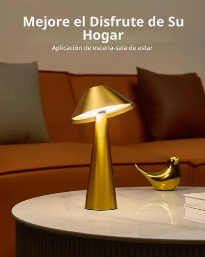 Vista 7 de Bojim Lámpara de mesa inalámbrica recargable, luces LED de mesa inalámbricas, funciona con pilas, táctil para 3 colores regulables, impermeable IP54