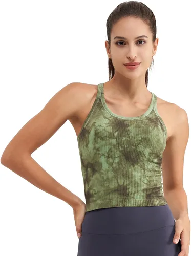 Vista 117 de sphinx cat - Camiseta corta de entrenamiento para mujer, camiseta sin mangas, acanalada, con espalda cruzada y brasier integrado