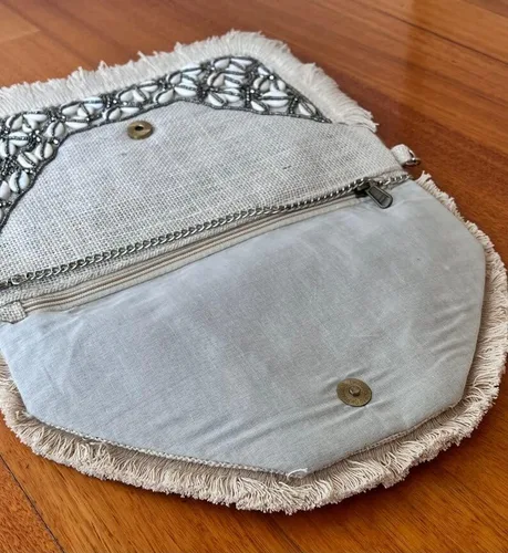 Vista 6 de Bolso Banzara hecho a mano, Beige, Beige