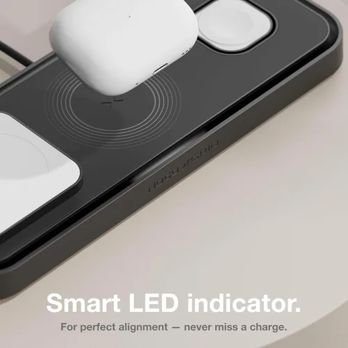 Vista 6 de NOCO XGrid XDP3: Almohadilla de carga inalámbrica 3 en 1 – Estación de carga para iPhone, Apple Watch y AirPods – Compatible con MagSafe