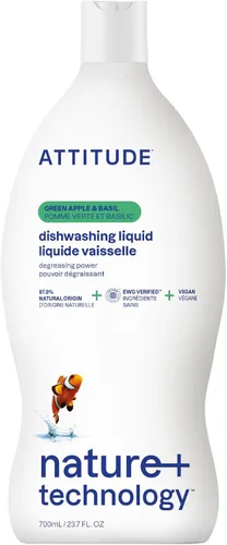 Vista 11 de ATTITUDE Jabón para platos, verificado por EWG, líquido para lavar platos a base de plantas y vegano, derivado de forma natural, ralladura