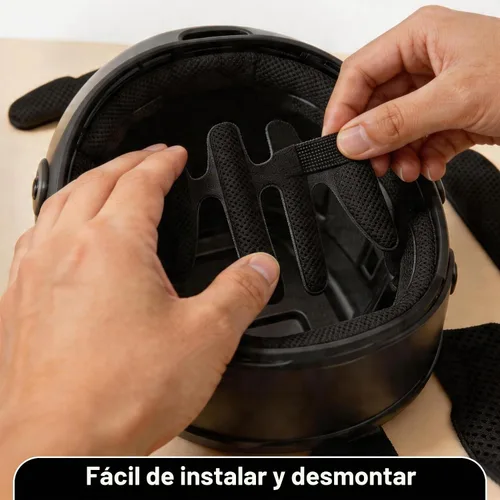 Vista 3 de Kit de acolchado para casco, juego de almohadillas de espuma universales para bicicleta, almohadillas de espuma de repuesto para bicicleta