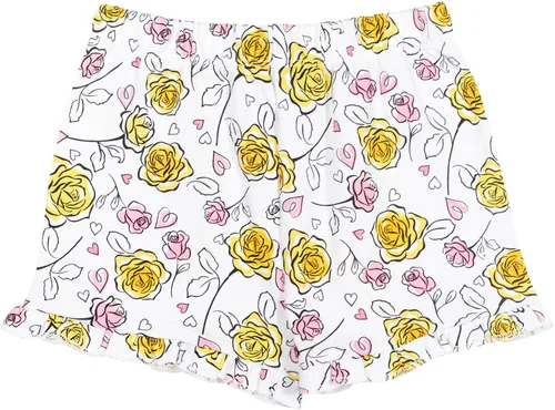 Vista 4 de Disney Frozen Moana Princess Tiana - Conjunto de camiseta floral y pantalones cortos de rizo francés para niños pequeños y grandes