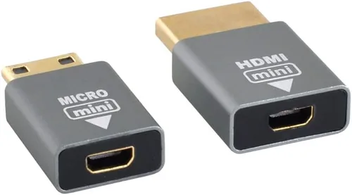 Vista 9 de xiwai 2 unids/set compatible micro HDMI hembra a mini macho y HDMI 1.4 adaptador macho 4K @60hz