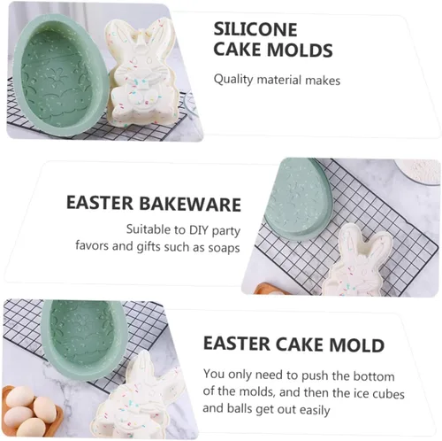 Vista 5 de Zerodeko Molde de silicona para pastel de silicona, molde de chocolate, molde seguro para microondas, molde de conejo, molde de vela de silicona