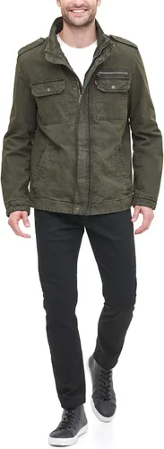 Vista 3 de Levi's Chaqueta militar de algodón lavado grande y alto para hombre
