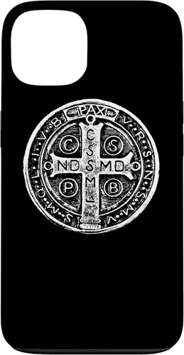 Vista 7 de Funda cristiana católica para iPhone 16 con medalla de San Benito de San Benito